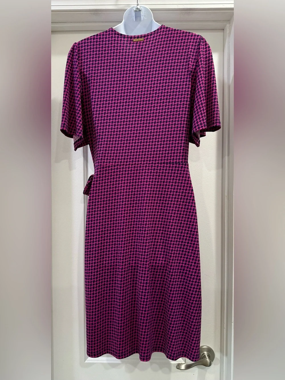 Michael Kors Geometric Wrap Midi Dress Size Medium